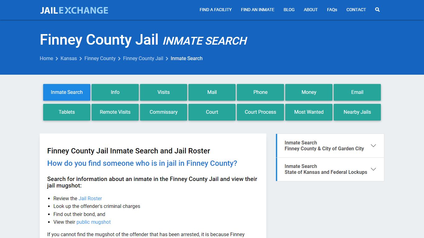 Inmate Search: Roster & Mugshots - Finney County Jail, KS