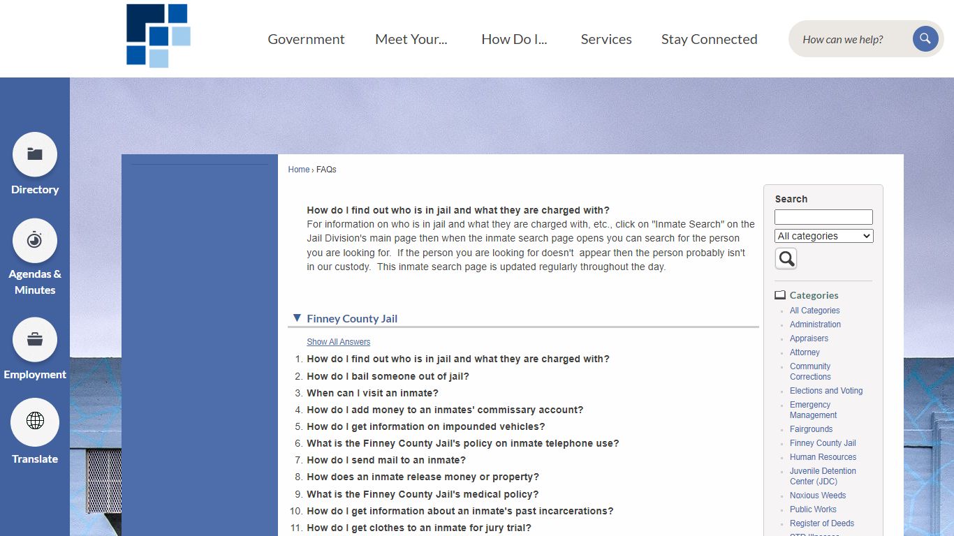 FAQs • Finney County, KS • CivicEngage