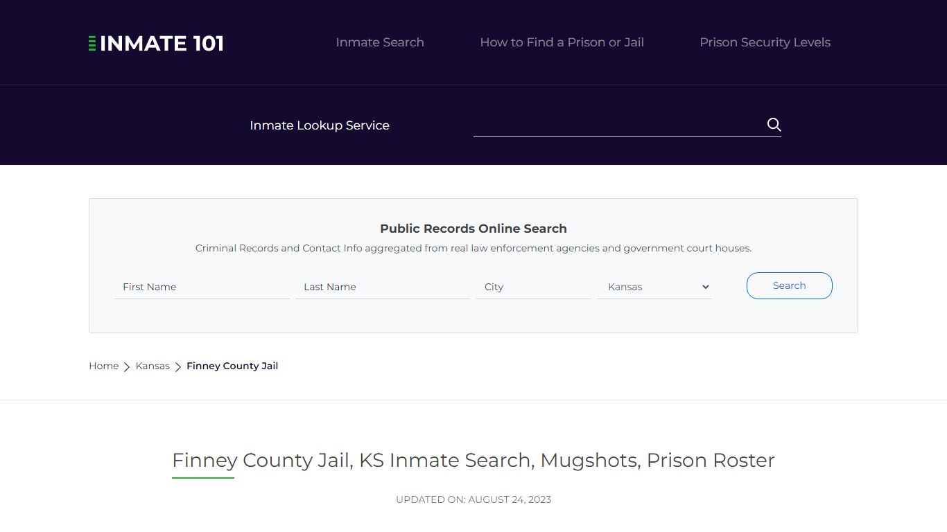 Finney County Jail, KS Inmate Search, Mugshots, Prison Roster